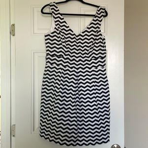 Black and White Chevron A-Line Dress from White House Black Market